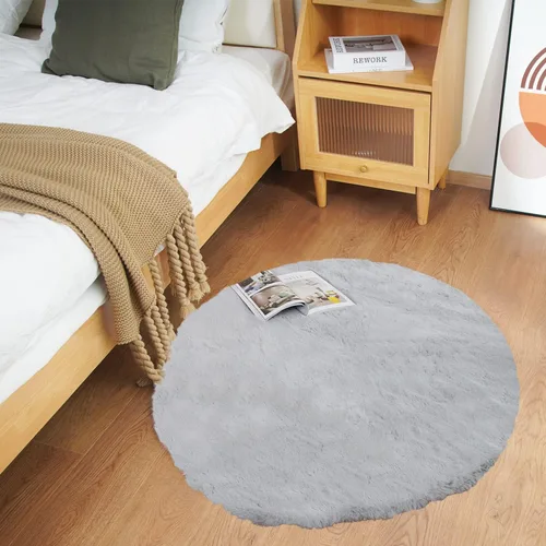 Vista 18 de Ghouse Alfombra ultrasuave de pelo sintético de conejo 2x3, alfombras lavables a máquina para dormitorio, alfombras esponjosas para sala de estar
