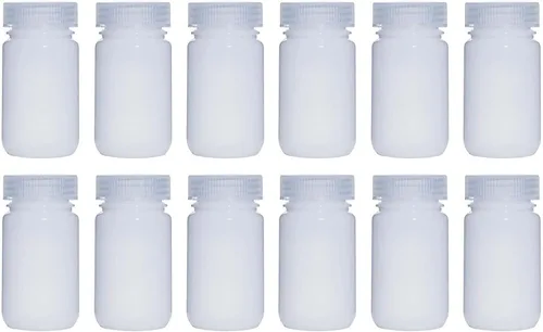 Vista 6 de Botellas de reactivo PP de boca ancha de 2.0 fl oz, 2 onzas, con tapas de polipropileno, paquete de 290