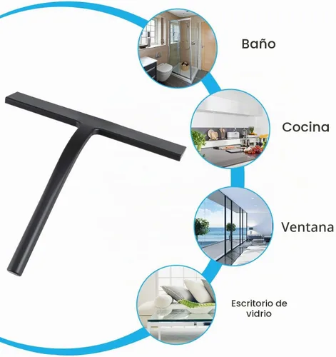 Vista 5 de Escobilla de ducha de silicona multiusos para puerta de cristal de ducha con gancho, accesorios de baño para espejo de ventana, azulejos, paredes