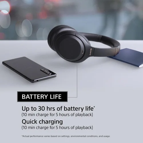 Vista 4 de Sony WH-1000XM4 Auriculares inalámbricos premium con cancelación de ruido sobre la oreja con micrófono para llamadas telefónicas y control de voz