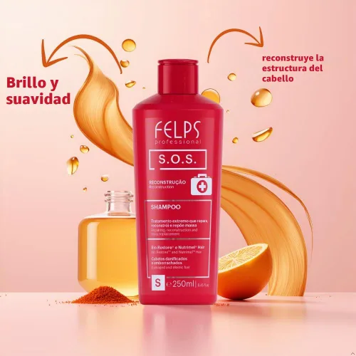 Vista 2 de Felps SOS Champú Reparador - 8.5 fl oz/8.45oz