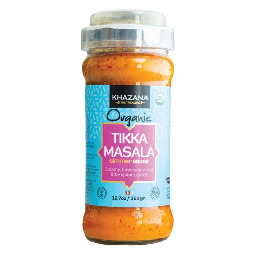 Vista 10 de Khazana Salsa a fuego lento de pollo con mantequilla orgánica, tarro de 12.7 onzas, sin OMG, vegano, sin gluten, kosher, auténticas comidas indias