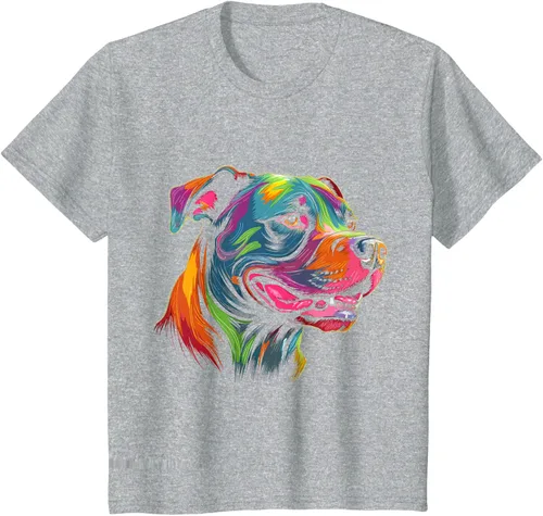 Vista 54 de Pit Bull Mom Dog Lover Colorido Artistic Pitbull Owner - Camiseta para mujer, Negro