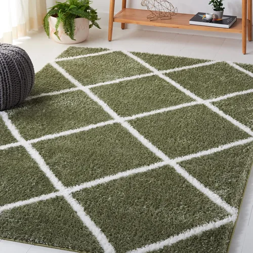 Vista 16 de SAFAVIEH Tahoe Shag Collection - Alfombra para pasillo, 2 x 9 pies, diseño de enrejado, no desprende pelusa y de fácil cuidado, 1.2 pulgadas