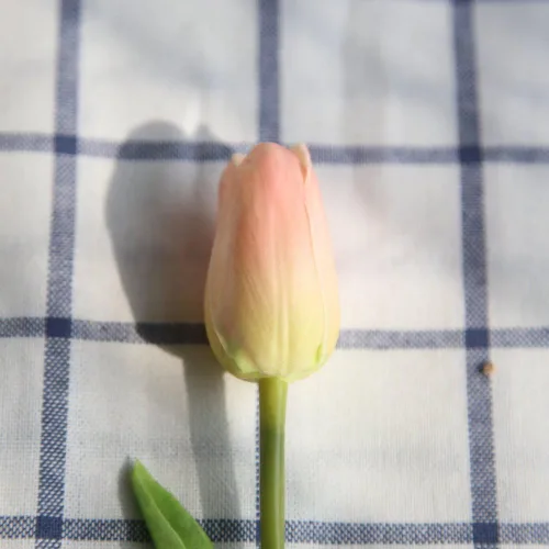 Vista 5 de 30 piezas de tulipanes artificiales de tacto real, decoración de fiesta de boda para el hogar (champán)