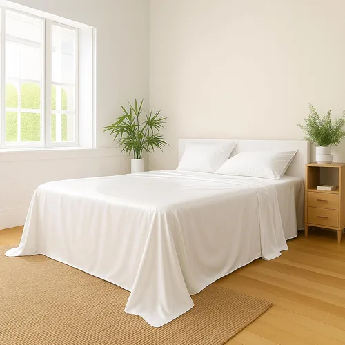Vista 3 de BedVoyage Sábanas refrescantes tamaño Queen – Viscosa de bambú, juego de sábanas para personas que duermen con calor, bolsillo profundo de 18 Marfil