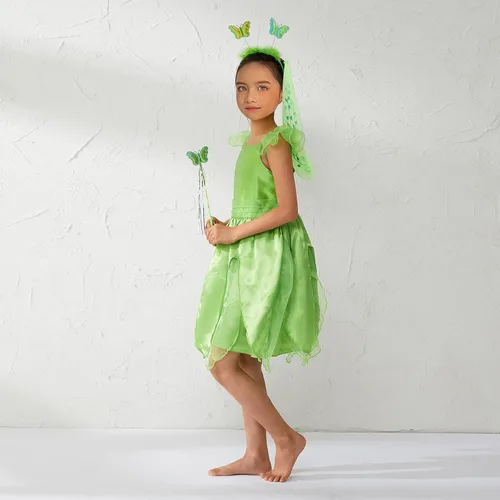 Vista 3 de Vestidos de princesa para niñas, disfraz de hada con disfraz de hada de princesa, disfraces de Halloween para niñas con alas de hadas