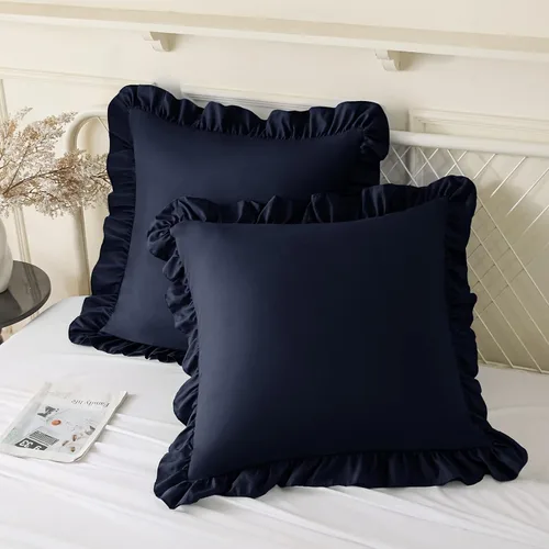 Vista 24 de KKJIAF Paquete de 2 fundas de almohada con volantes de 18 x 18 pulgadas