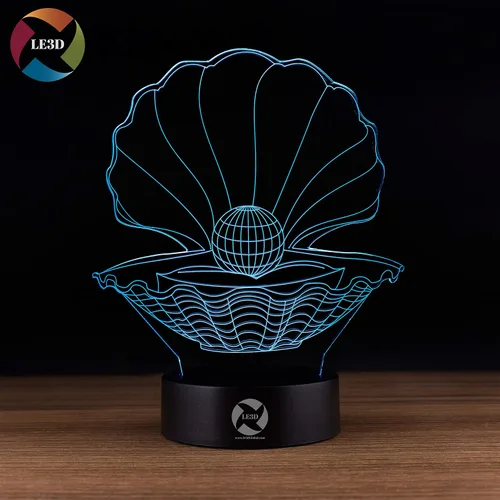 Vista 7 de Luz nocturna de ilusión óptica 3D – Lámpara de 7 LED que cambia de color – Luz suave fría segura para niños – Solución para pesadillas – Vieira