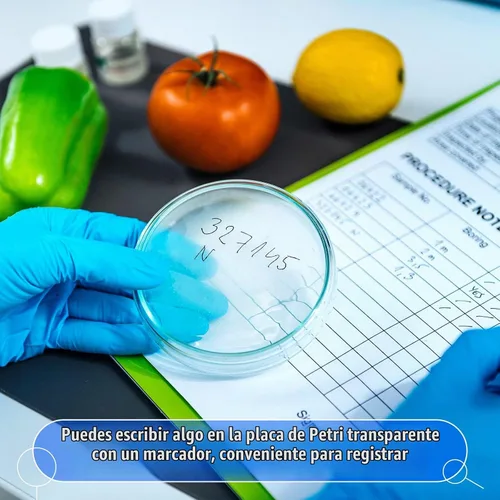 Vista 8 de Paquete de 200 platos Petri de 3.543 in de plástico estéril de agar con tapas a granel Paredes gruesas claras Cultura celular Uso de laboratorio