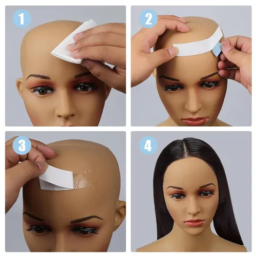 Vista 6 de SAVITA 36 cintas de peluca para pelucas de encaje, ultra sujeto, invisible, impermeable, doble cara, cinta adhesiva para pelucas, tiras adhesivas