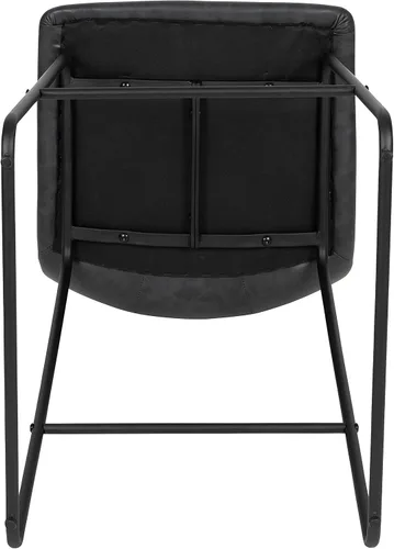 Vista 11 de Flash Furniture LeatherSoft Taburetes de altura de mostrador, gris, 2 piezas (2ETER1834524GY)