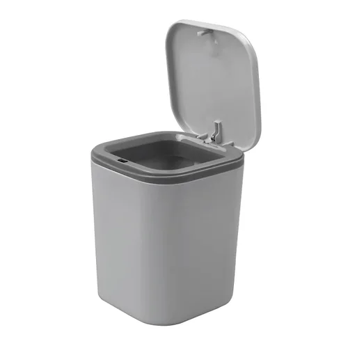Vista 8 de Bringer Basurero de escritorio de 2 L, bote de basura pequeño de plástico de 0.5 galones con tapa, color negro