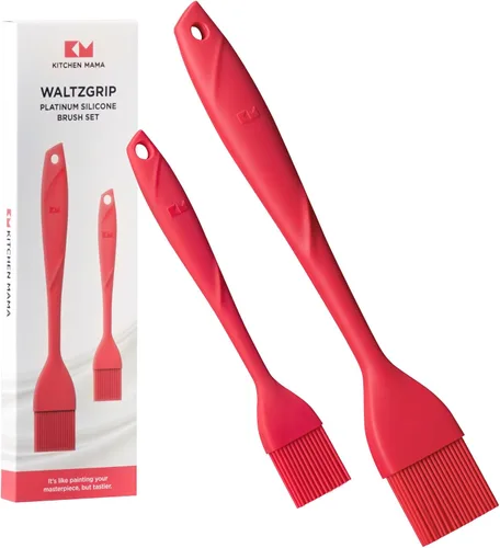 Vista 11 de Kitchen Mama WaltzGrip Platinum - Cepillo de silicona para repostería, color azul Juego de 2, resistente al calor, apto para lavavajillas