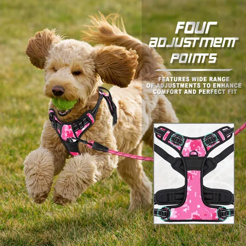 Vista 236 de BARKBAY - Arnés para perro sin tirones con clip frontal, material resistente y reflectante, asa de fácil control para pasear perros grandes
