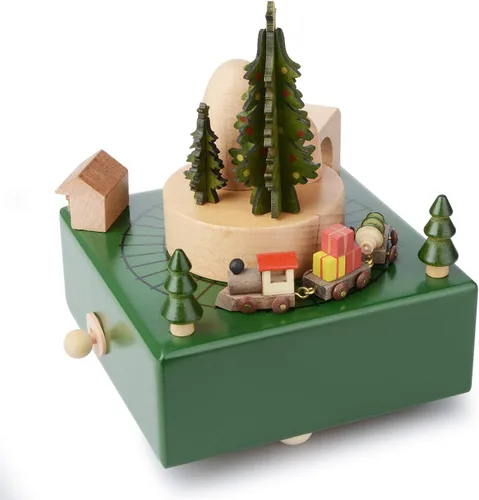 Vista 8 de caja musical de madera, juguete, decoración, regalo de cumpleaños para niños