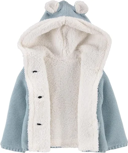 Vista 2 de Carter's Chaqueta tipo cárdigan unisex con capucha y botones frontales para bebés y niñas