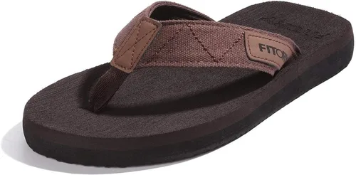 Vista 18 de Fitory - Sandalias de playa tipo flip-flops (de meter) para hombre, zapatillas cómodas Negro 2