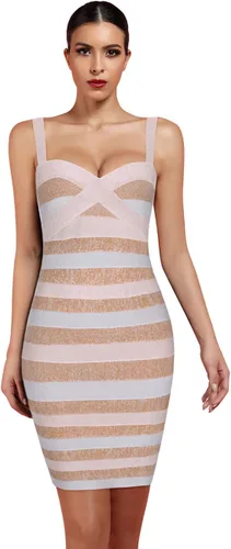 Vista 2 de Whoinshop - Vestido de tirantes para mujer, con correa de espagueti, diseño de celebridad