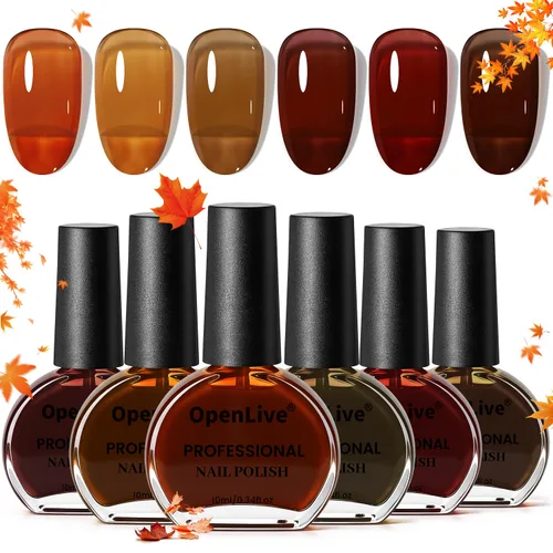 Vista 9 de OpenLive - Juego de 12 esmaltes de uñas con 10 combinaciones de colores, 2 esmaltes base y de capa superior, esmalte de uñas de secado rápido