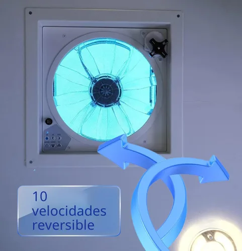 Vista 3 de Ventilador de ventilación RV 14x14, ventilador de ventilación de techo de 10 velocidades con control remoto y sensor de lluvia, ventilador de escape