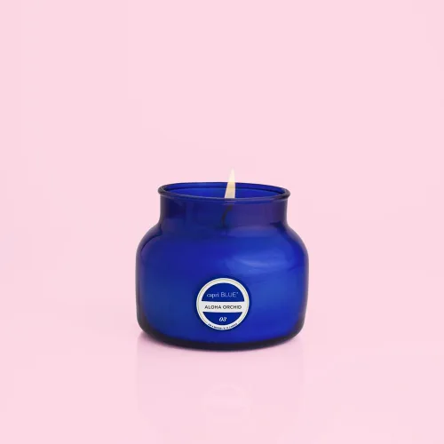 Vista 2 de Velas de tarro de firma Capri Blue - Mezcla de cera de soja de larga duración - Velas de lujo con aroma tropical - Viene en tarro de vidrio