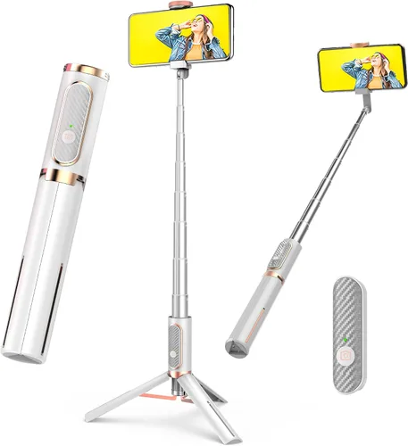 Vista 10 de Trípode selfie stick con control remoto de aleación de aluminio para teléfono, control remoto Bluetooth y soporte de rotación de 270° compatible