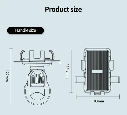 Vista 6 de Soporte para teléfono de bicicleta, abrazadera para manillar de motocicleta, clip de teléfono para scooter para iPhone 16 15 Pro Max/Plus, 14 Pro