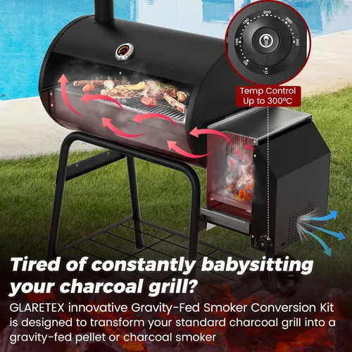 Vista 2 de Gravity Smoker Side Firebox Kit de reacondicionamiento para parrilla Char Griller, caja de fuego, barril de carbón, parte de parrilla para Master