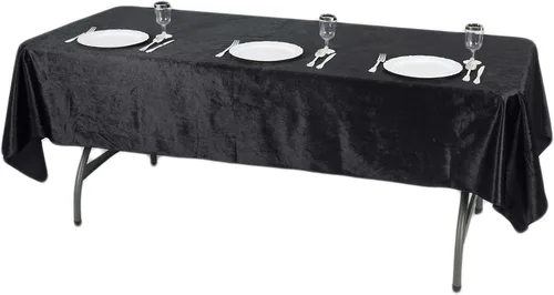 Vista 21 de Efavormart - Mantel rectangular de terciopelo negro prémium de 60 x 102 pulgadas para eventos de fiesta de boda