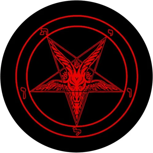 Vista 3 de Pentagram Satanic Pentagram on Black with Baphomet - PopSockets Grip and Stand for Phones and Tablets, Negro