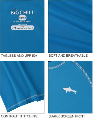 Vista 5 de Big Chill Camiseta de natación de manga corta para niños con protección UPF 50+