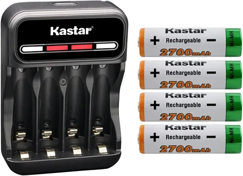Vista 4 de Kastar CMH4 - Cargador USB inteligente compatible con cualquier capacidad de baterías AA Ni-CD y Ni-MH