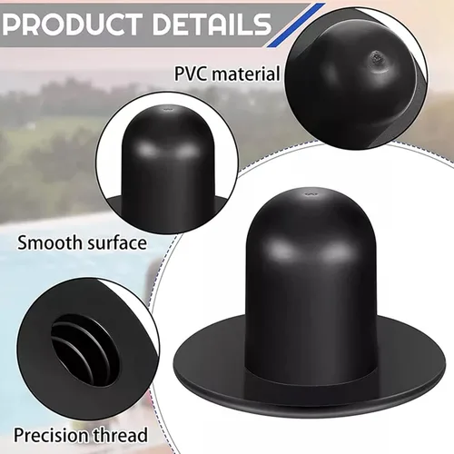 Vista 3 de Paquete de 4 tapones de repuesto para pared de piscina, tapones de tope, tapones de piscina, tapón de orificio para filtro de bomba de piscina