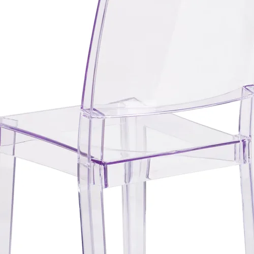 Vista 7 de Flash Furniture Phantom Series - Silla auxiliar apilable transparente para interiores y exteriores con protector de suelo