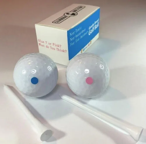 Vista 8 de Pelotas de golf para fiesta de revelación de género, 1 bola rosa rellena de polvo y 1 bola azul, sorpresa para bebé niño o niña, juego de golf