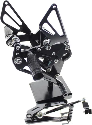 Vista 3 de Reposapiés de motocicleta ajustable de aluminio para Yamaha FZ-09 MT09 2014 2015 2016 2017 2018 2019 2020 2011 2012 (negro)