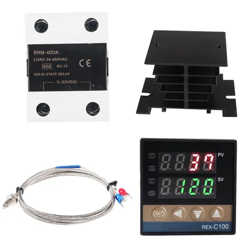 Vista 8 de Controlador de temperatura PID digital REX-C100 PID Termostato Controlador de temperatura Digital REX C100 con relé SSR 25DA K Sonda de termopar RKC
