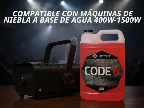 Vista 7 de Master FX Code 6 Fog Juice - Líquido a base de agua extremadamente duradero, de alto rendimiento, inodoro para máquinas de niebla de 400 a 1500 W