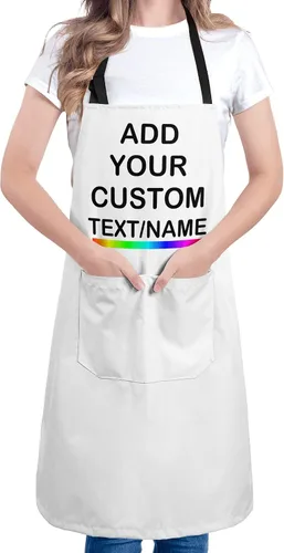 Vista 12 de Delantal personalizado Añadir imagen Texto Nombre Diseño personalizado Cocina Delantales de cocina