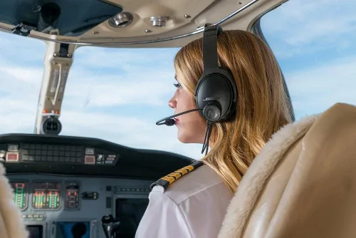 Vista 2 de NFlightMic - Micrófono universal para auriculares de aviación, funciona con auriculares Bose QC25 y QC35 con cancelación de ruido