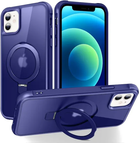 Vista 183 de CHAOFEnG - Funda compatible con iPhone 11 con soporte, color negro Fundas delgadas de grado militar para iPhone 11 con soporte de anillo