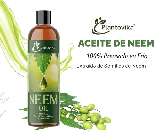 Vista 2 de Aceite de neem puro (16 onzas), 100% prensado en frío, concentrado natural, sin refinar, multiusos, extracto de semilla