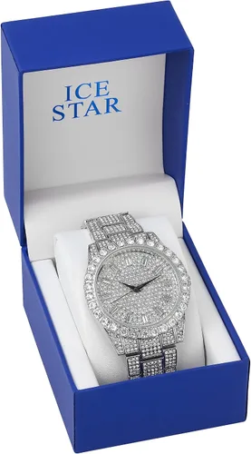 Vista 5 de Techno Pave Reloj de bisel solitario helado de 1.732 in para hombre, esfera baguette