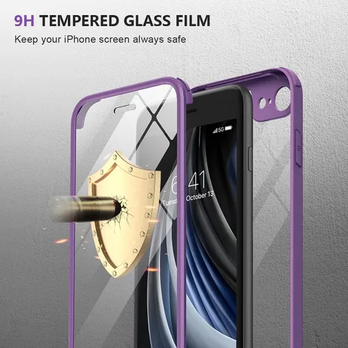Vista 200 de Miracase Serie de vidrio para iPhone 11 de 6.1 pulgadas, funda protectora de cuerpo completo resistente mejorada con protector de pantalla de vidrio