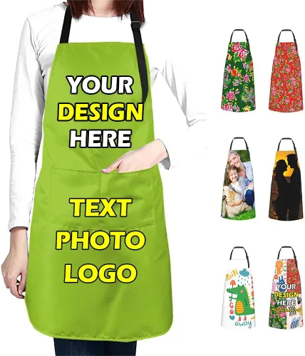 Vista 28 de Delantales impermeables personalizados para diseñar tu propia imagen, logotipo, texto, añadir fotos, delantal para cocinar hornear, 33 x 27.5