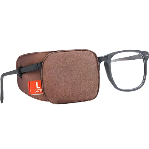 Vista 18 de Parche de ojo de seda Astropic para gafas de adultos y niños para cubrir cualquier ojo (Mediano, Violeta)