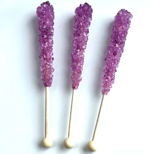 Vista 22 de Palitos clásicos de caramelo de roca, caramelos de roca de azúcar en cristal, envueltos individualmente (Paquete de 12, Niña bebé