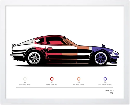 Vista 29 de Poster Master Póster de coche – Impresión clásica de coche – Arte de vehículo – Gran decoración de pared de garaje u oficina – 8 x 10 pulgadas