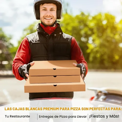 Vista 5 de PerKoop - 100 cajas de pizza a granel de cartón cuadrado, kraft, 12 pulgadas Papel kraft